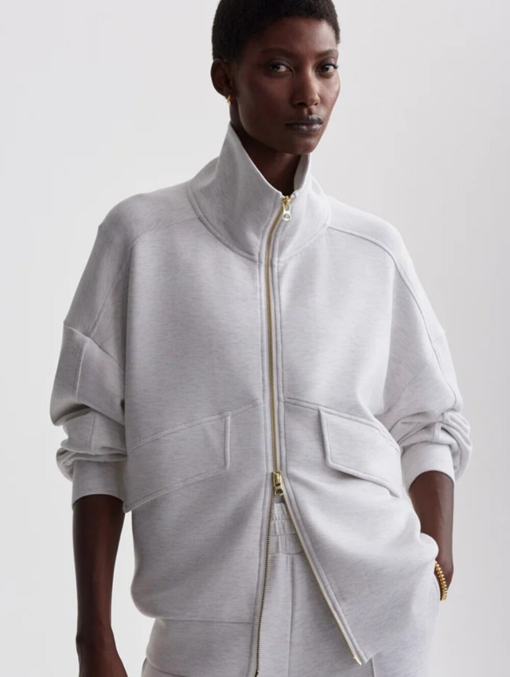 Varley Garcia Zip-Through Sweat In Doublesoft